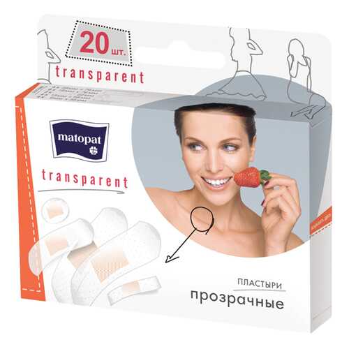 Пластырь, 5 размеров, 20 шт. Matopat Transparent в Фармация