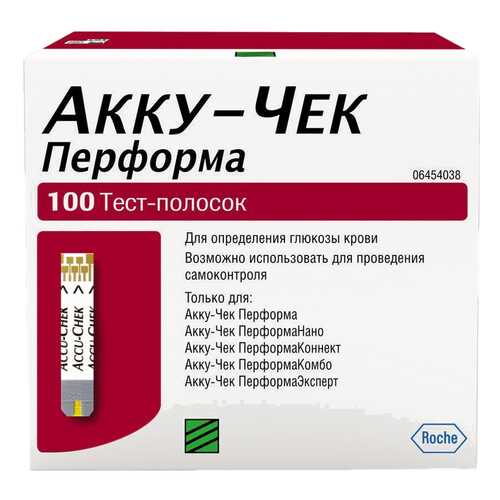 Тест-полоски для глюкометра Roche Accu-Chek performa 100 шт. в Фармация