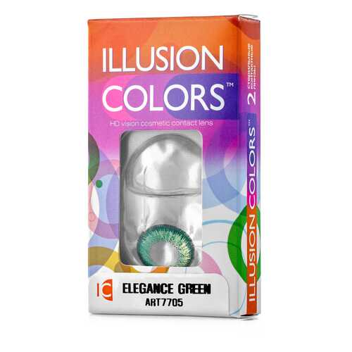 Контактные линзы ILLUSION colors Elegance 2 линзы -2.0D green зеленый в Фармация