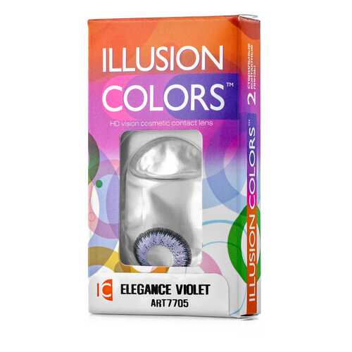 Контактные линзы ILLUSION colors Elegance 2 линзы -2.5D violet фиолетовый в Фармация