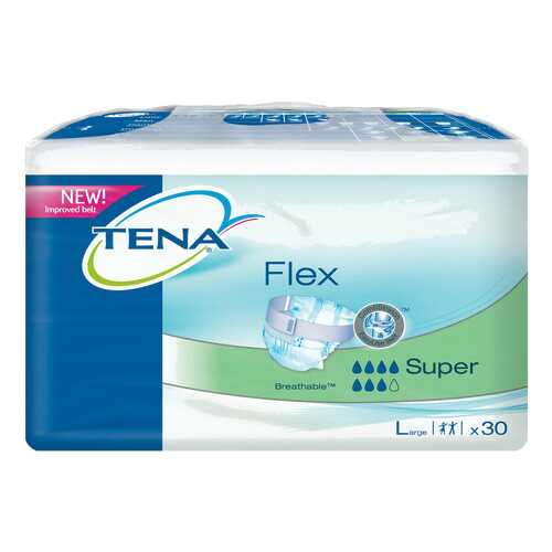 Подгузники для взрослых с поясом, L, 30 шт. Tena Flex Super в Фармация