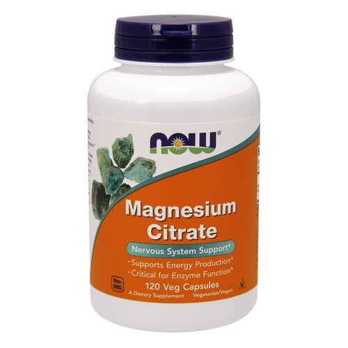 Магний NOW Magnesium Citrate Caps 120 капс. без вкуса в Фармация